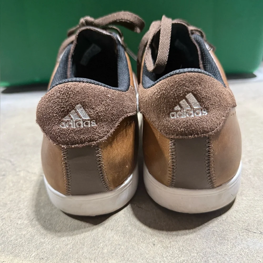 Adidas Adicross Leather Spikeless Golf Shoes Brown/White Men's Size 13 - Picture 6 of 16